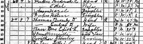 1920 census for B. D. Thomas